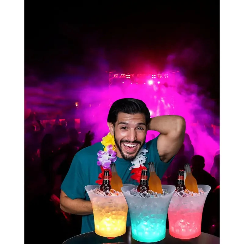 Hielera Parlante Cubetera Led Rgb Bluetooth Grande 5l Color Transparente Ice Bucket
