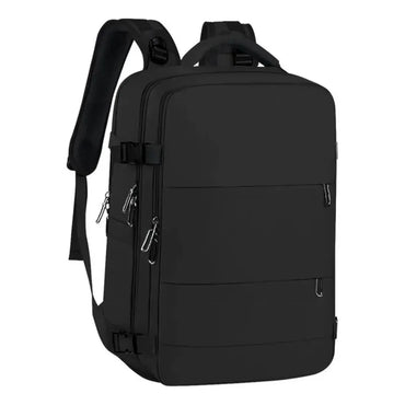 Mochila De Viaje Moderna Con Vial Para Zapatos Color Negro Diseño De La Tela Lisa