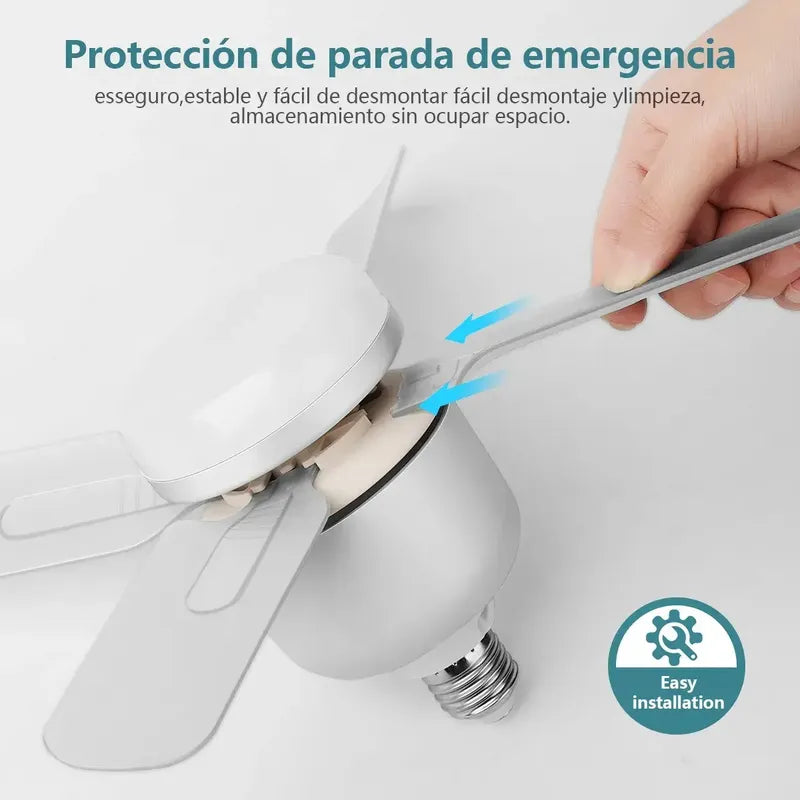 Lampara Ventilador Foco Mini Abanico De Techo Ventiladores Blanco