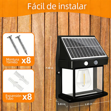 Pack De 4 Apliques Solares Keyifa Con Sensor De Movimiento Para Jardín Y Patio Negro