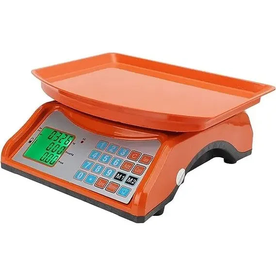 Bascula Pesa Balanza Digital 40kg Recargable Comercial Color Naranja Claro