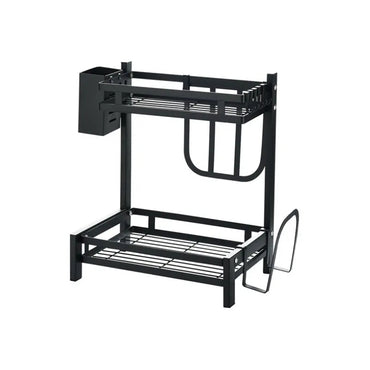 Estante Organizador De Especias Especiero 2 Niveles Multifuncional Color Negro