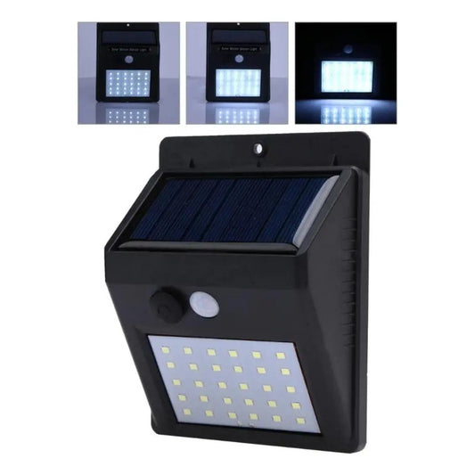 Foco Led Solar 30 Led Con Sensor Movimiento Exterior /003221 Color De La Carcasa Negro Color De La Luz Blanco Frío