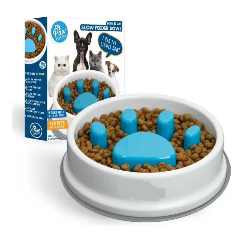 Plato Anti Ansiedad Come Lento Para Perros Premium - Ar Color Blanco