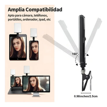 Luz De Video C¡mara Lám-para Con Clip Flash Paracelulares Blanco