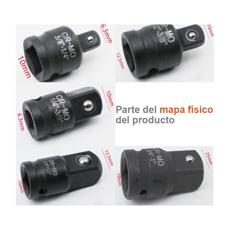 8 Pcs Juego Adaptadores Para Dados Y Llaves De Impacto