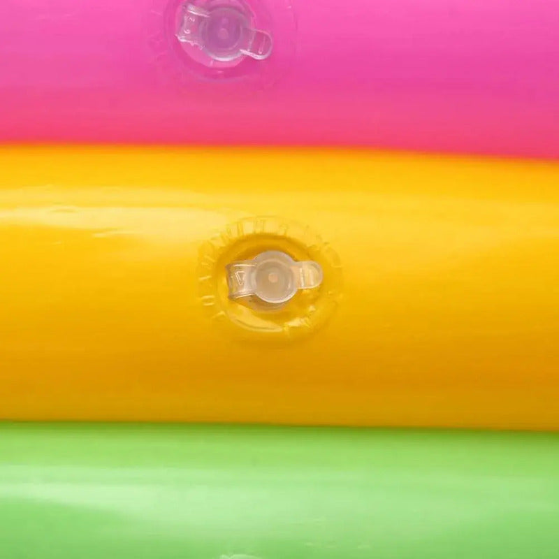 Piscina Para Bebes Redonda 3 Anillos Acolchada 147cmx33cm Multicolor