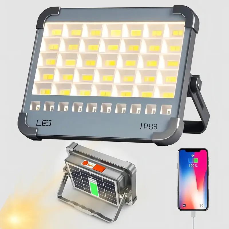 Reflector Solar Led Recargable Para Exterior Y Trabajo Con Usb 240 Cob