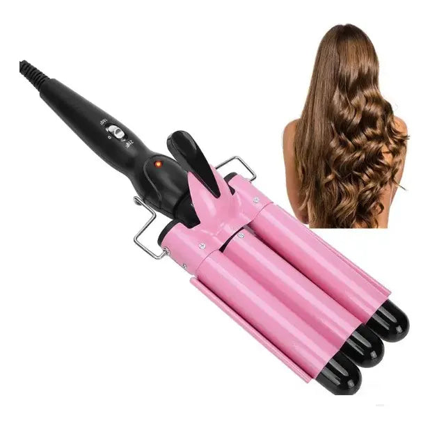 Rizador Ondulador De Pelo Profesional De Cerámica Para Ondas, Con Triple Barril