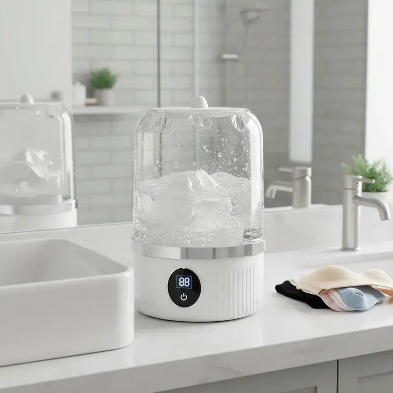 Mini Lavarropas Portátil De Carga Superior Para Ropa Delicada Y Bebé Con Usb Blanco