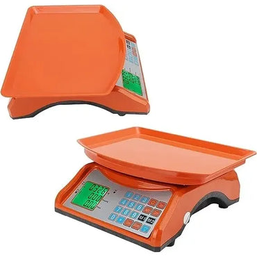 Bascula Pesa Balanza Digital 40kg Recargable Comercial Color Naranja Claro