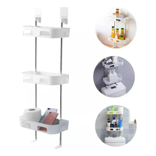 Estante Organizador Baño Inodoro Repisa Cocina Lavandería Color Blanco