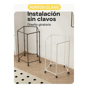 Perchero Metálico Con Diseño Moderno Y Funcional Para Ropa Negro
