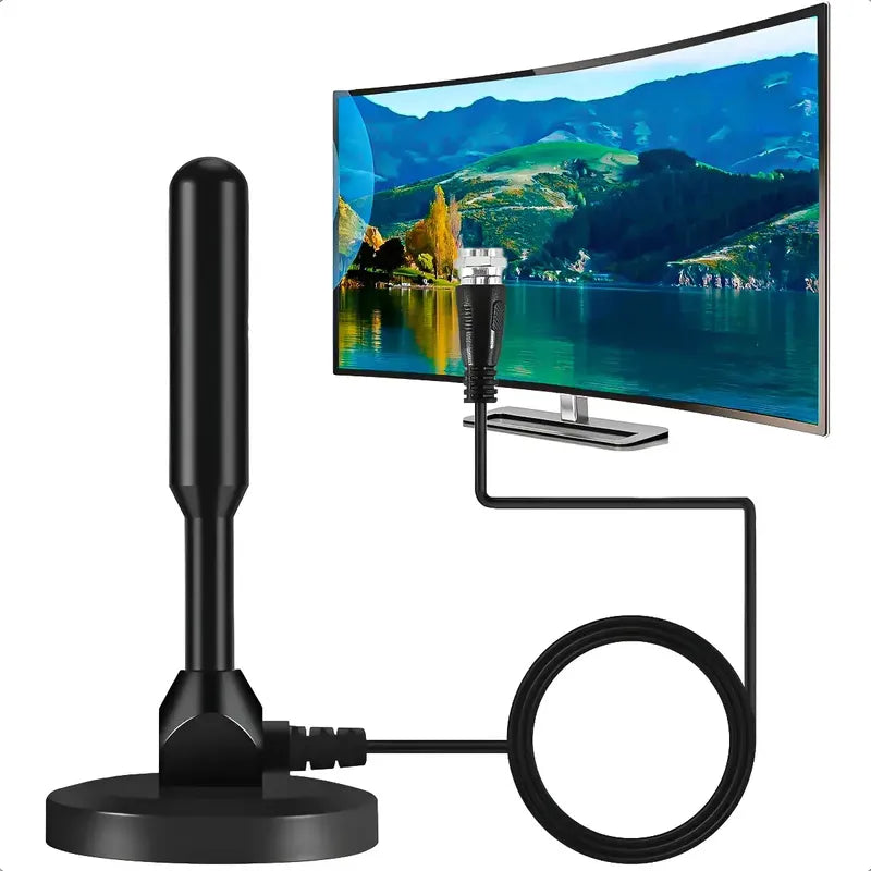 Antena Digital Para Tv De Exterior E Interior, Con Cable De 5 M Negro