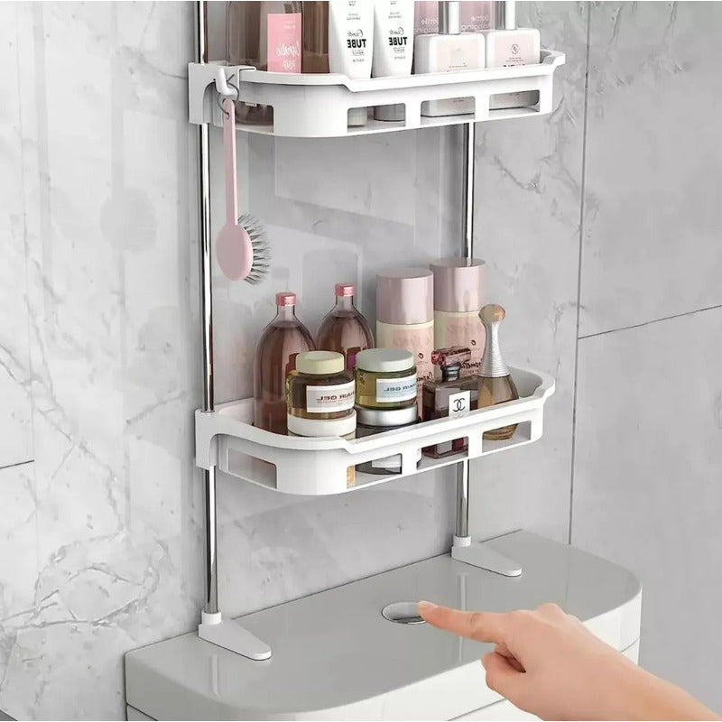 Estante Organizador Baño Inodoro Repisa Cocina Lavandería Color Blanco