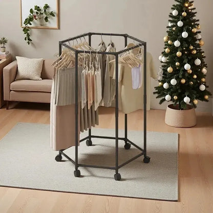 Perchero Metálico Con Diseño Moderno Y Funcional Para Ropa Negro