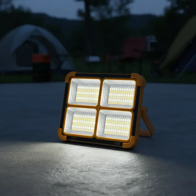 Lampara De Emergencia Foco Solar Recargable Led Camping Color Naranja