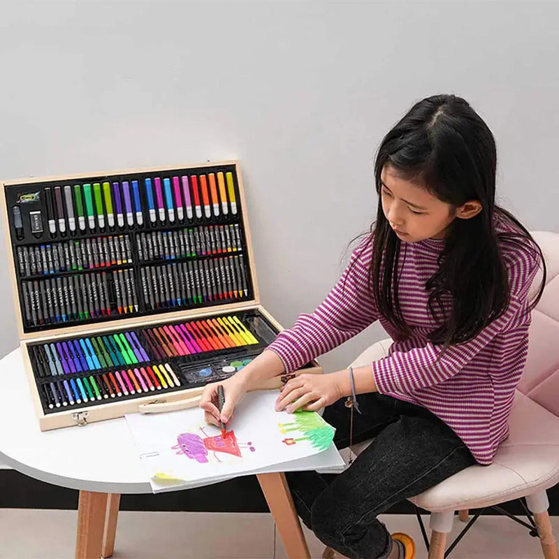 Maletín De Arte Artist Kit 180 Piezas Con Lápices Colores Y Acuarelas Multicolor