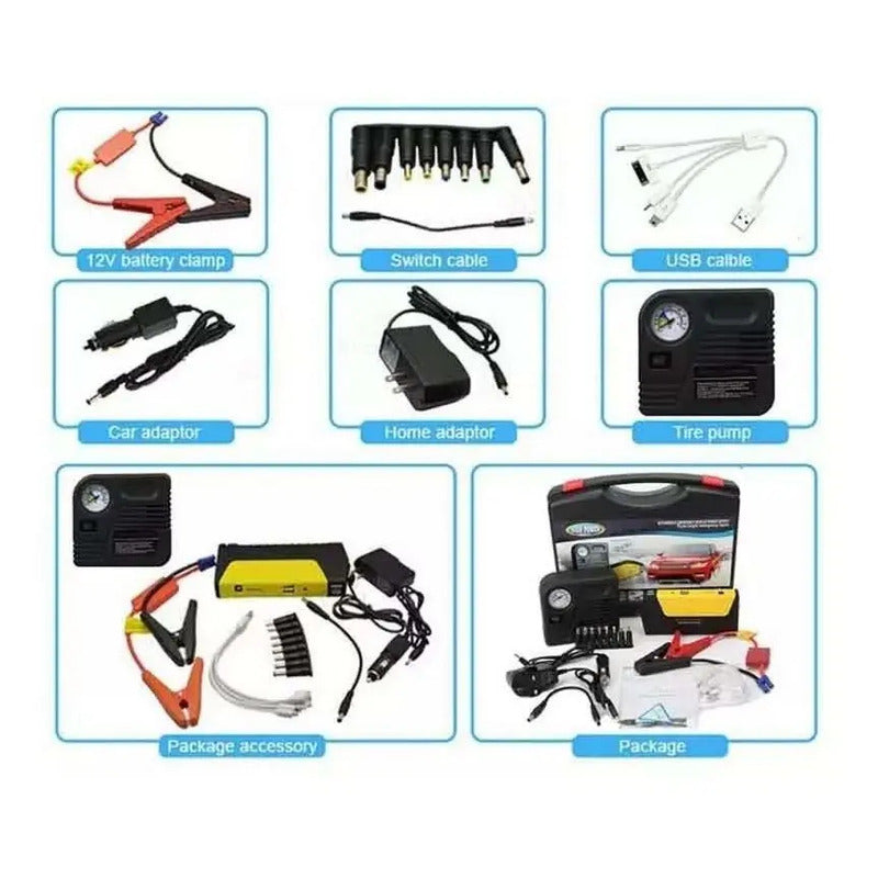 Partidor De Auto Batería Powerbank + Compresor 12v / 209009