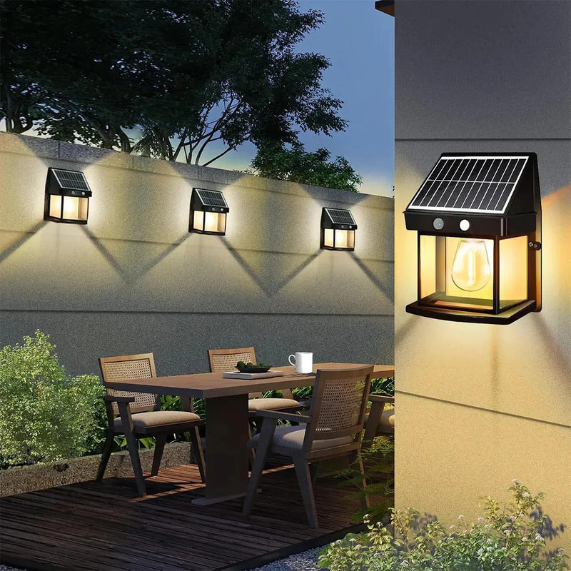 Pack De 4 Apliques Solares Keyifa Con Sensor De Movimiento Para Jardín Y Patio Negro