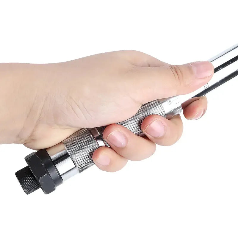 Torquímetro Profesional 1/2 Traba Regulable Precisión 2.9 A 21 Kg Herramienta Ajuste Torque Con Estuche Mecánico Taller Auto Moto Automotriz Trinquete Seguro Medidor Cromado Fijo Plateado