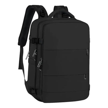 Mochila De Viaje Moderna Con Vial Para Zapatos Color Negro Diseño De La Tela Lisa