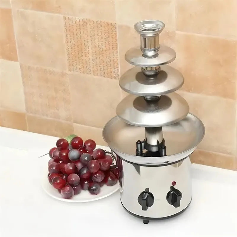 Cascada Fuente Chocolate Fondue 4 Niveles Acero Inoxidable C Color Plateado