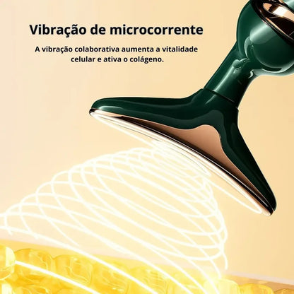 Masajeador Facial 3 En 1 Vibración Antiarrugas Recargable Verde Epsilon Verde Oscuro