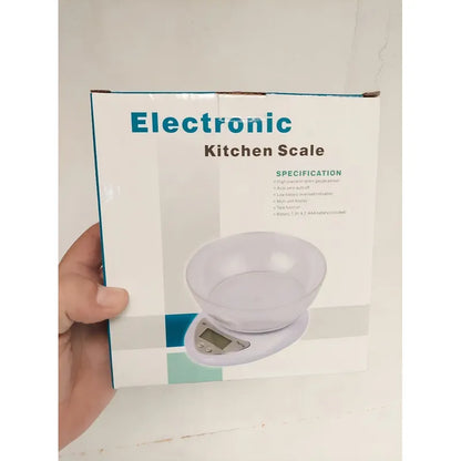 Pesa Digital Mini Gramera Recipiente Bowl Cocina 5 Kilos 1gr Capacidad Máxima 5 Kg Color Blanca Blanco
