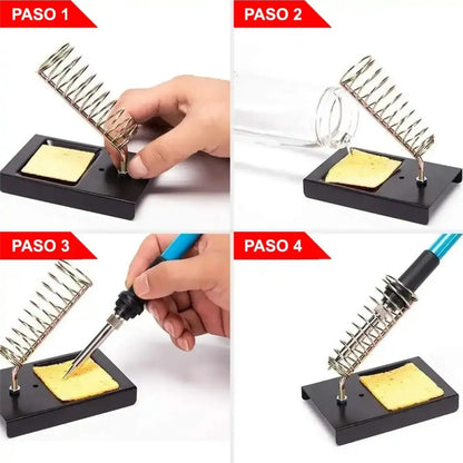 Kit Soldador De Estaño Eléctrico 60w Tipo Lápiz Temperatura Ajustable Genérica