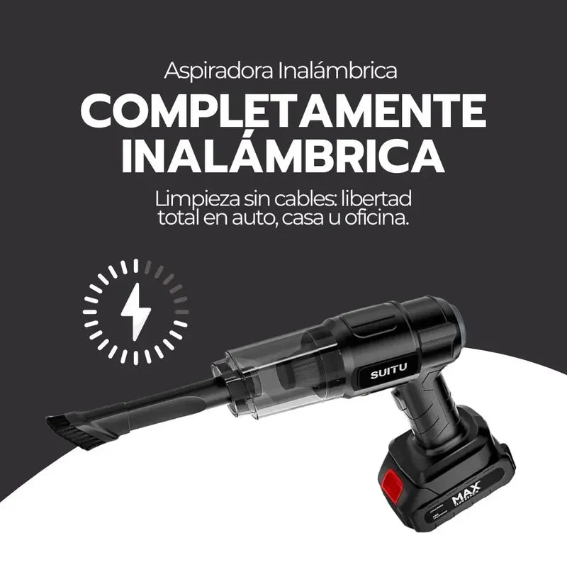 Aspiradora Inalámbrica Portátil Auto Alta Potencia 13000mah Negro