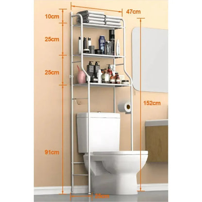 Estante Mueble Organizador De Baño 3 Niveles Repisa Color Blanco
