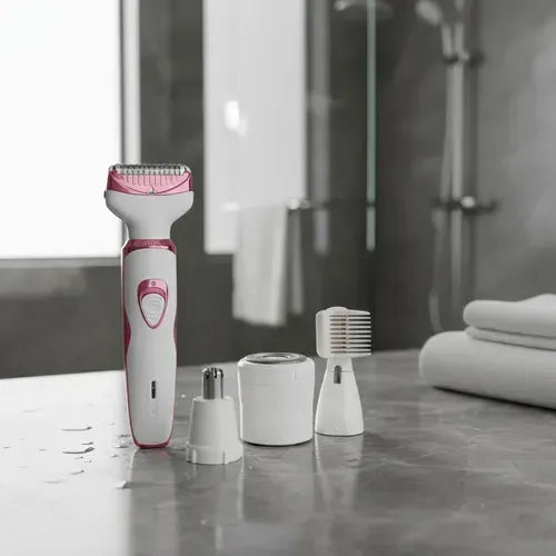 Depiladora Electrica Mujer, 4 En 1 Rasuradora Mujer Portátil Sin Dolor, Afeitadora Femenina Usb Recargable, Impermeable Ipx7, Apto Para Bikini, Axilas, Brazos Y Facial Blanco