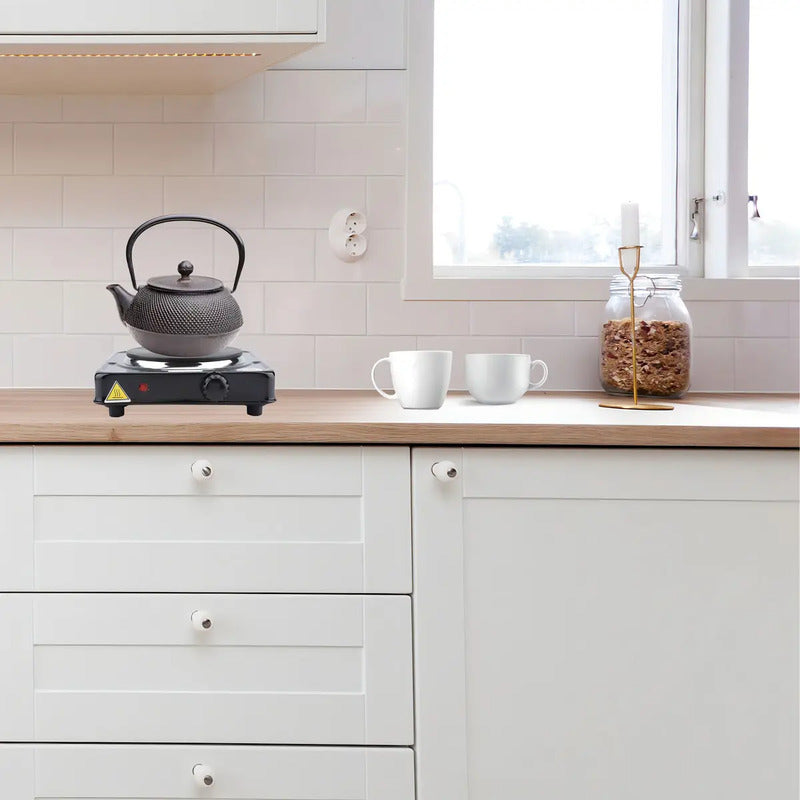 Anafe Cocina Eléctrica Simple Plato 1 Hornalla 1000w A/inoxi Color Negro