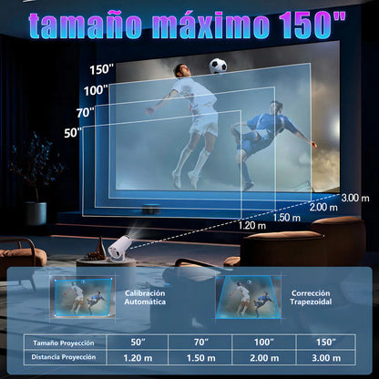 Proyector Mini Casa De Los Deseos Smart Tv Proyector Portatil 9000lm Blanco