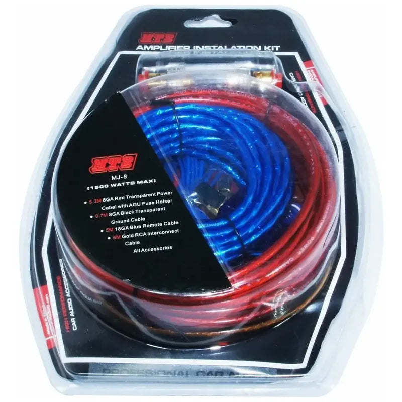 Kit Cables Para Amplificador Betensh 1500 Watts Subwoofer Rca Rojo/azul