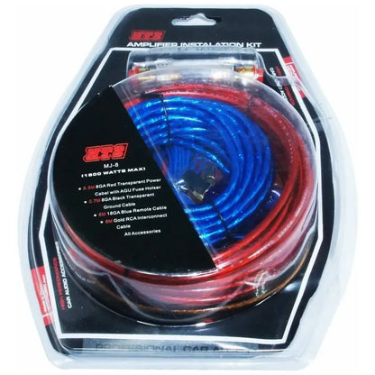 Kit Cables Para Amplificador Betensh 1500 Watts Subwoofer Rca Rojo/azul