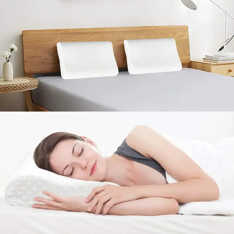 Almohada Ortopédica  Cervical Terapéutica Con Memoria Cuello Blanco