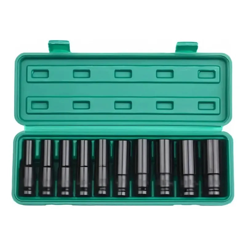Set Dados De Impacto Vida Buenas 1/2 10 Piezas Acero 8-24mm Verde