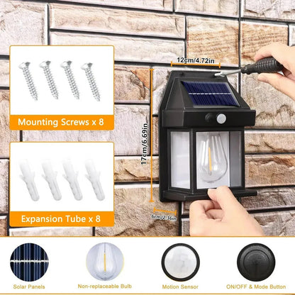 Pack De 4 Apliques Solares Keyifa Con Sensor De Movimiento Para Jardín Y Patio Negro