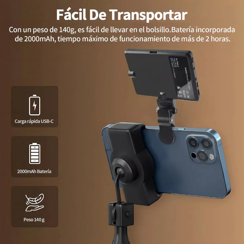 Luz De Video C¡mara Lám-para Con Clip Flash Paracelulares Blanco