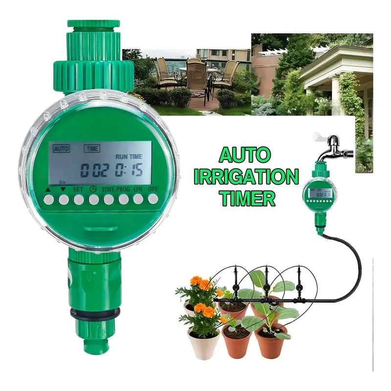 Temporizador Riego Automático Digital Lcd Qatar Shop Para Llaves 1/2 Y 3/4