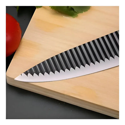 Set Cuchillos De Cocina Acero Inoxidable Antibacterial 7pcs Negro