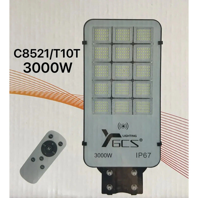 Foco Solar 3000w Led Potente Sensor + Control + Soporte Negro