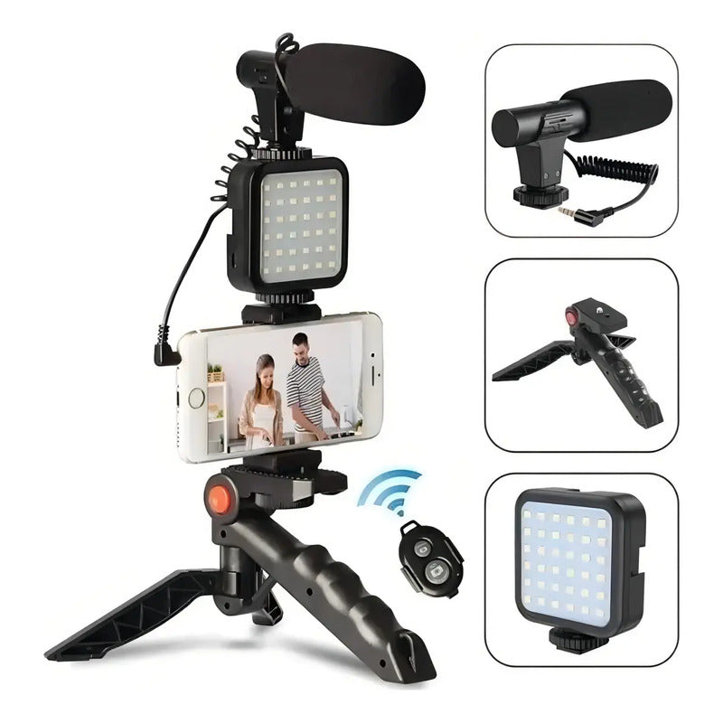 Estabilizador De Cámara De Video Soporte De Teléfono Ay-49u Color Negro