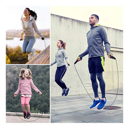 Cuerda Para Saltar Cardio Crossfit Deporte Velocidad Color Negro