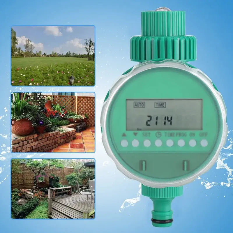 Temporizador Automático De Riego Digital Ejoyous Con Pantalla Y Batería Verde