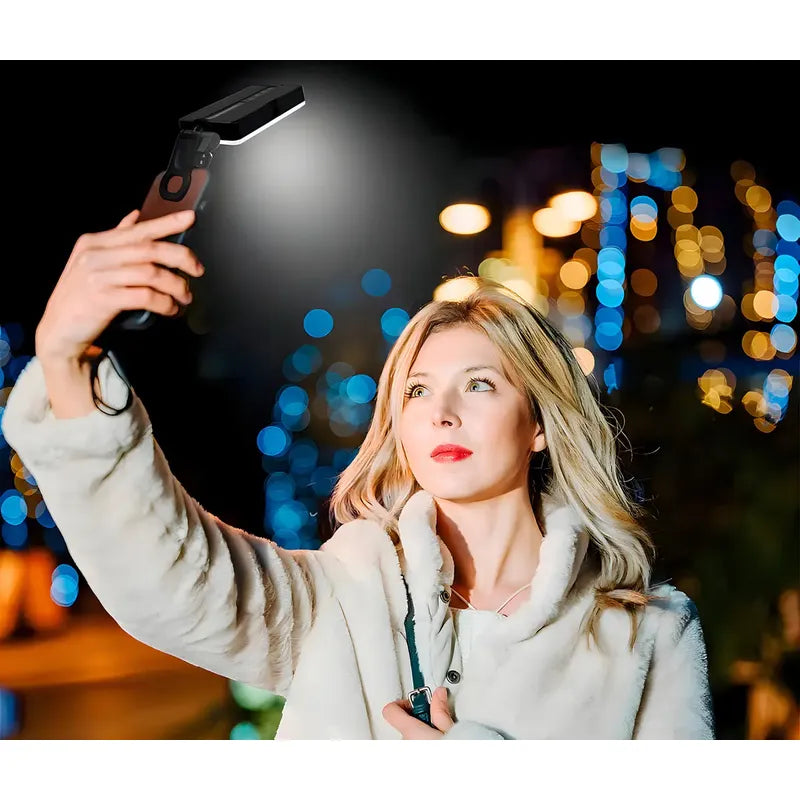 Luz Led Recargable Mushovi Qx-16 Foco Rgb Para Selfies Y Videos 1800mah Negro
