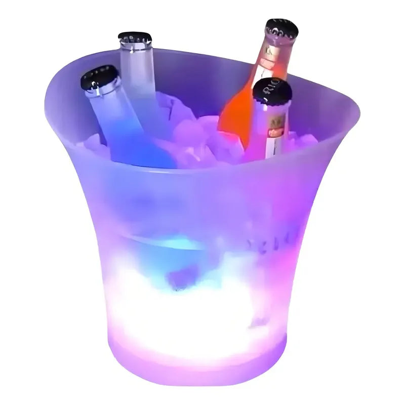 Hielera Parlante Cubetera Led Rgb Bluetooth Grande 5l Color Transparente Ice Bucket