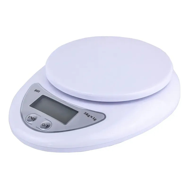 Pesa Digital Mini Gramera Recipiente Bowl Cocina 5 Kilos 1gr Capacidad Máxima 5 Kg Color Blanca Blanco